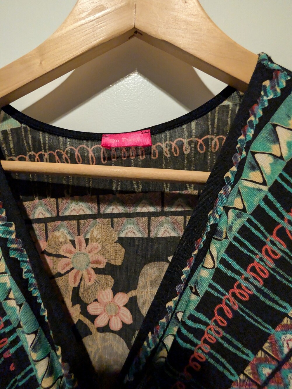 Floral V-Neck Wrap Maxi Dress Size M/L - Picture 4 of 14